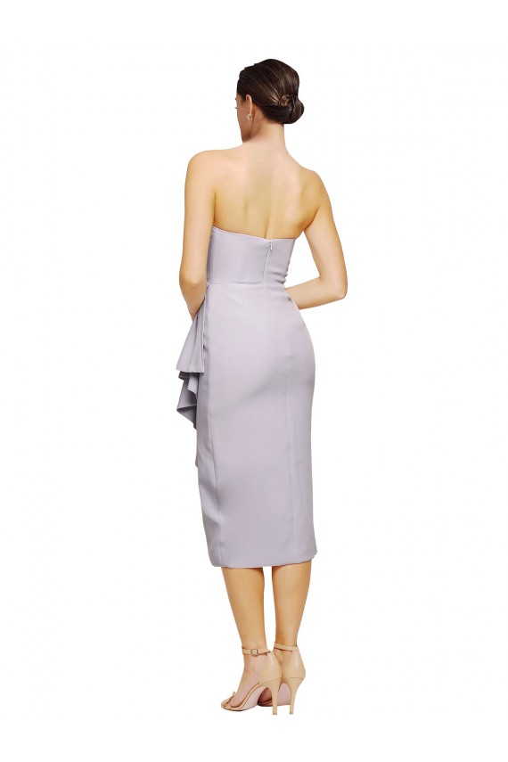 Strapless Stretch Crepe Sleeveless Low Back Arctic Lilac High Low Evening Gown / Prom Dress / Bridesmaid Dress Edinburgh