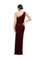 One Shoulder Stretch Crepe Sleeveless Burgundy Gold Black Tie Evening Gown / Prom Dress / Bridesmaid Dress Edinburgh