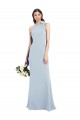 Bow Neck Stretch Crepe Sleeveless Open Back Light Sky Blue Semi Formal Evening Dress / Prom Dress / Bridesmaid Dress Edinburgh