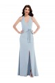 Halter Neck Stretch Crepe Sleeveless Open Back Light Sky Blue Formal Evening Gown / Prom Dress / Bridesmaid Dress Edinburgh