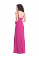 Square Neck Stretch Crepe Sleeveless Low Back Fuchsia Semi Formal Evening Dress / Prom Dress / Bridesmaid Dress Edinburgh