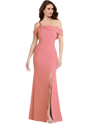 One Shoulder Stretch Crepe Sleeveless Low Back Hot Pink Semi Formal Evening Dress / Prom Dress / Bridesmaid Dress Edinburgh