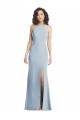 Halter Neck Stretch Crepe Sleeveless Criss Cross Back Light Sky Blue Formal Evening Gown / Prom Dress / Bridesmaid Dress Edinburgh