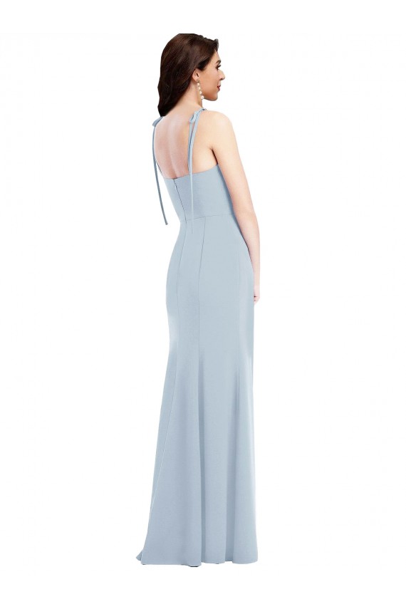 Strapless Stretch Crepe Sleeveless Low Back Light Sky Blue Bridesmaid Dress / Formal Dress Edinburgh