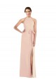 Halter Neck Stretch Crepe Sleeveless Criss Cross Back Nude Formal Evening Gown / Prom Dress / Bridesmaid Dress Edinburgh