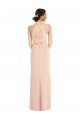 Halter Neck Stretch Crepe Sleeveless Criss Cross Back Nude Formal Evening Gown / Prom Dress / Bridesmaid Dress Edinburgh