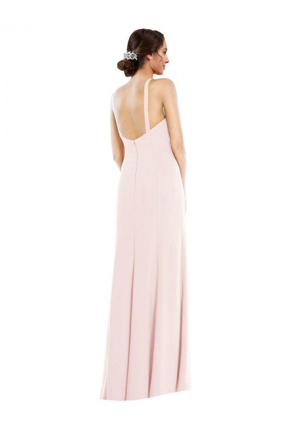 Halter Neck Stretch Crepe Sleeveless Low Back Pink Formal Evening Gown / Prom Dress / Bridesmaid Dress Edinburgh