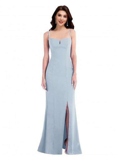 Spaghetti Straps Stretch Crepe Sleeveless Light Sky Blue Formal Evening Gown / Prom Dress / Bridesmaid Dress Edinburgh