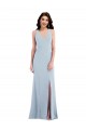 V-Neck Stretch Crepe Sleeveless Criss Cross Back Light Sky Blue Evening Dress / Bridesmaid Dress Edinburgh