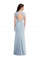 Stretch Crepe Cap Sleeves Open Back Light Sky Blue Formal Evening Gown / Prom Dress / Bridesmaid Dress Edinburgh