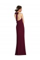 Halter Neck Stretch Crepe Sleeveless Open Back Burgundy Gold Semi Formal Evening Dress / Prom Dress / Bridesmaid Dress Edinburgh