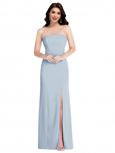 Strapless Stretch Crepe Sleeveless Low Back Light Sky Blue Formal Evening Gown / Prom Dress / Bridesmaid Dress Edinburgh