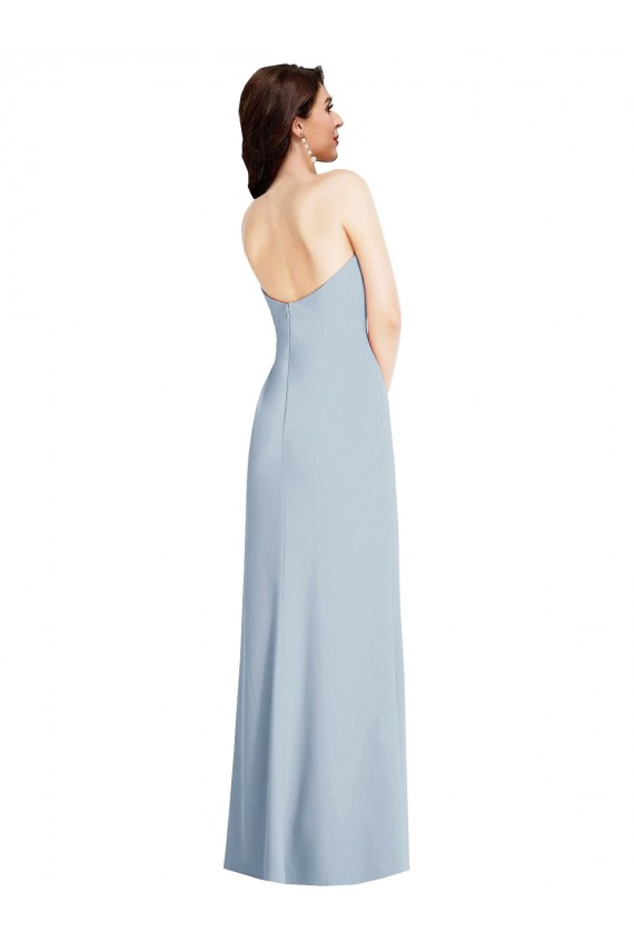 Strapless Stretch Crepe Sleeveless Low Back Light Sky Blue Formal Evening Gown / Prom Dress / Bridesmaid Dress Edinburgh