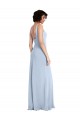 Square Neck Stretch Crepe Sleeveless Light Sky Blue Prom Dress / Bridesmaid Dress Edinburgh