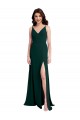 V-Neck Stretch Crepe Sleeveless V-Back Midnight Green Formal Evening Gown / Prom Dress / Bridesmaid Dress Edinburgh