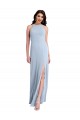 Halter Neck Stretch Crepe Sleeveless Criss Cross Open Back Light Sky Blue Formal Evening Gown / Prom Dress / Bridesmaid Dress Edinburgh