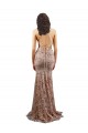 V-Neck Stretch Crepe & Sequin Tulle Sleeveless Backless Rose Gold Formal Evening Gown / Prom Dress / Bridesmaid Dress Edinburgh