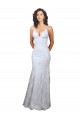 V-Neck Stretch Crepe & Sequin Tulle Sleeveless Backless White Formal Evening Gown / Prom Dress / Bridesmaid Dress Edinburgh