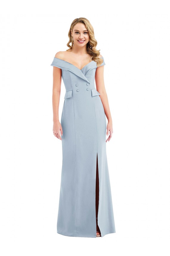 Off the Shoulder Stretch Crepe Sleeveless Light Sky Blue Semi Formal Evening Dress / Prom Dress / Bridesmaid Dress Edinburgh
