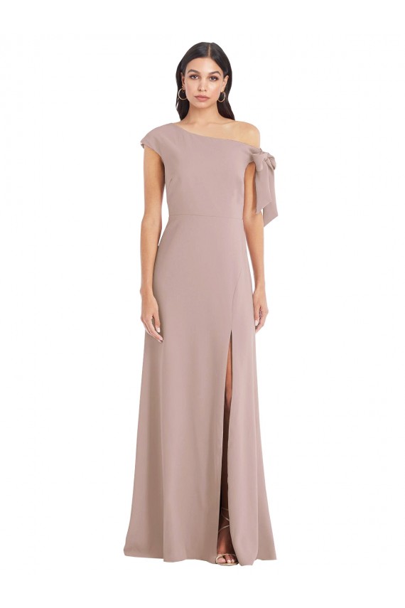 Off the Shoulder Stretch Crepe Sleeveless Dusty Pink Formal Evening Gown / Prom Dress / Bridesmaid Dress Edinburgh
