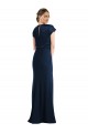 Off the Shoulder Stretch Crepe Cap Sleeves Keyhole Back Dark Navy Formal Evening Gown / Prom Dress / Bridesmaid Dress Edinburgh