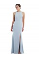 Halter Neck Stretch Crepe Sleeveless Long Light Sky Blue Formal Evening Gown / Prom Dress / Bridesmaid Dress Edinburgh