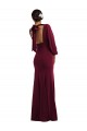 Bateau Neck Stretch Crepe Long Sleeves Open Back Burgundy Gold Formal Evening Gown / Prom Dress / Bridesmaid Dress Edinburgh