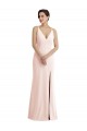 V-Neck Stretch Crepe Sleeveless Long Pink Formal Evening Gown / Prom Dress / Bridesmaid Dress Edinburgh