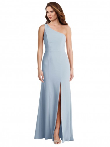 One Shoulder Stretch Crepe Sleeveless Light Sky Blue Formal Evening Gown / Prom Dress / Bridesmaid Dress Edinburgh