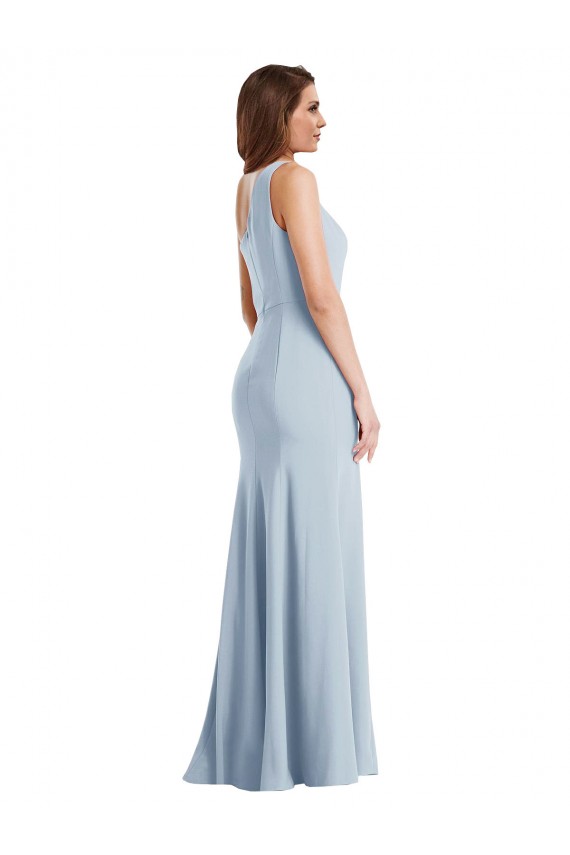 One Shoulder Stretch Crepe Sleeveless Light Sky Blue Formal Evening Gown / Prom Dress / Bridesmaid Dress Edinburgh