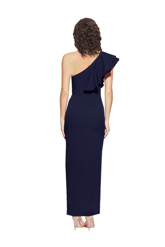 One Shoulder Stretch Crepe Sleeveless Dark Navy Formal Evening Gown / Prom Dress / Bridesmaid Dress Edinburgh