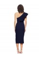 One Shoulder Stretch Crepe Sleeveless Midi Length Dark Navy Formal Evening Gown / Prom Dress / Bridesmaid Dress Edinburgh