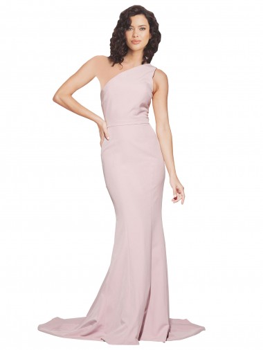 One Shoulder Stretch Crepe Sleeveless Mauve Semi Formal Evening Dress / Prom Dress / Bridesmaid Dress Edinburgh
