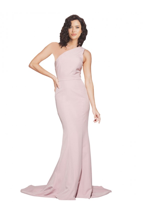 One Shoulder Stretch Crepe Sleeveless Mauve Semi Formal Evening Dress / Prom Dress / Bridesmaid Dress Edinburgh