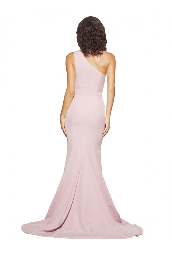 One Shoulder Stretch Crepe Sleeveless Mauve Semi Formal Evening Dress / Prom Dress / Bridesmaid Dress Edinburgh