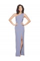 One Shoulder Stretch Crepe Sleeveless Smoke Blue Formal Evening Gown / Prom Dress / Bridesmaid Dress Edinburgh