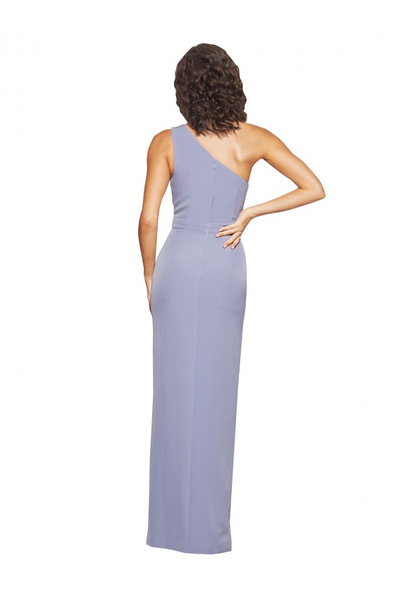 One Shoulder Stretch Crepe Sleeveless Smoke Blue Formal Evening Gown / Prom Dress / Bridesmaid Dress Edinburgh