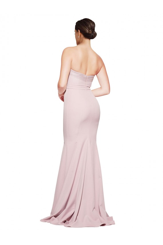 Strapless Stretch Crepe Sleeveless Low Back Mauve Formal Evening Gown / Prom Dress / Bridesmaid Dress Edinburgh