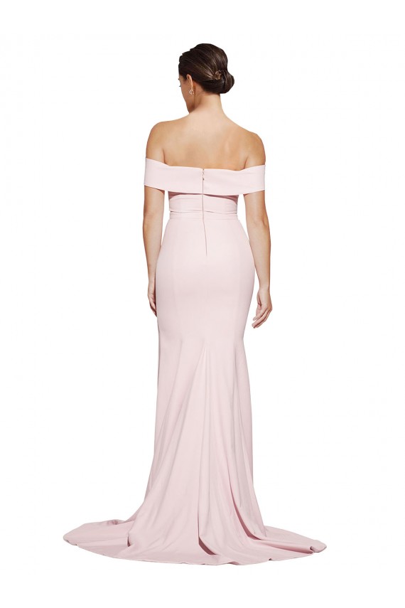 Square Neck Stretch Crepe Sleeveless Low Back Pink Formal Evening Gown / Prom Dress / Bridesmaid Dress Edinburgh
