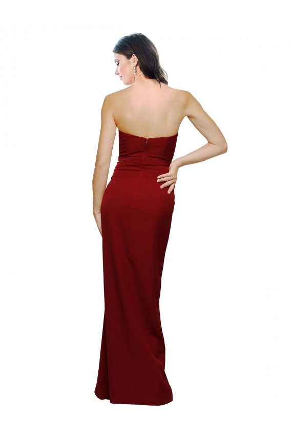 Sweetheart Stretch Crepe Sleeveless Low Back Burgundy Bridesmaid Dress / Evening Dress Edinburgh