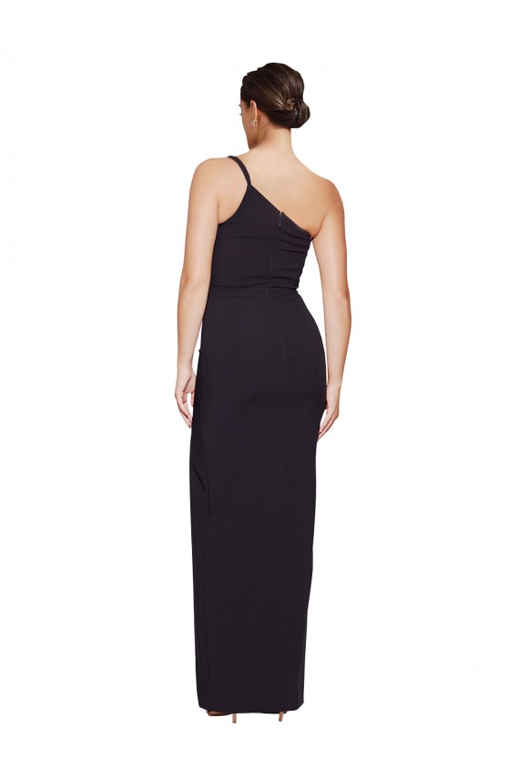 One Shoulder Stretch Crepe Sleeveless Black Formal Evening Gown / Prom Dress / Bridesmaid Dress Edinburgh