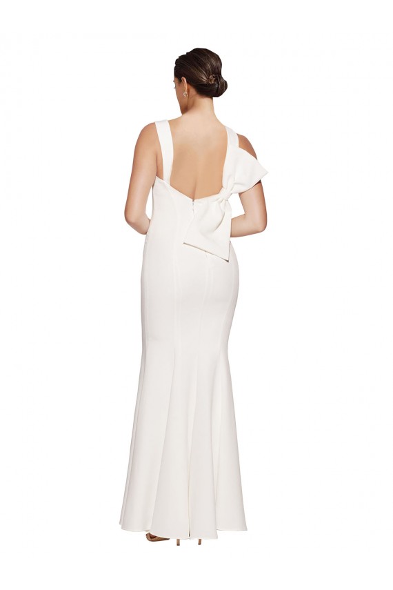 Square Neck Stretch Crepe Sleeveless Low Back Ivory Formal Evening Gown / Prom Dress / Bridesmaid Dress Edinburgh