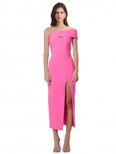 One Shoulder Stretch Crepe Sleeveless Fuchsia Evening Gown / Prom Dress / Bridesmaid Dress Edinburgh