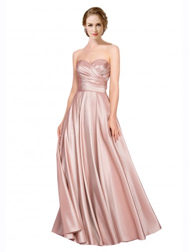 Sweetheart Stretch Satin Sleeveless Low Back Black Tie Evening Gown / Prom Dress / Bridesmaid Dress Edinburgh