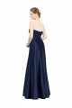 Sweetheart Stretch Satin Sleeveless Low Back Dark Navy Black Tie Evening Gown / Bridesmaid Dress Edinburgh