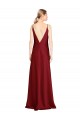 V-Neck Stretch Satin Sleeveless V-Back Burgundy Black Tie Evening Gown / Prom Dress / Bridesmaid Dress Edinburgh