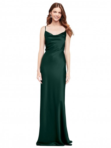 Cowl Neck Stretch Satin Sleeveless V-Back Hunter Black Tie Evening Gown / Prom Dress / Bridesmaid Dress Edinburgh