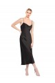 Spaghetti Straps Stretch Satin Sleeveless Low Back Black Formal Evening Gown / Prom Dress / Bridesmaid Dress Edinburgh