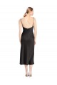Spaghetti Straps Stretch Satin Sleeveless Low Back Black Formal Evening Gown / Prom Dress / Bridesmaid Dress Edinburgh