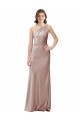One Shoulder Stretch Satin Sleeveless Open Back Dusty Pink Formal Evening Gown / Prom Dress / Bridesmaid Dress Edinburgh
